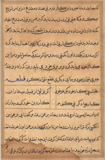 Page from Tales of a Parrot (Tuti-nama): text page