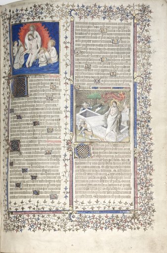 The Gotha Missal: Fol. 1r, Trinity and Resurrection