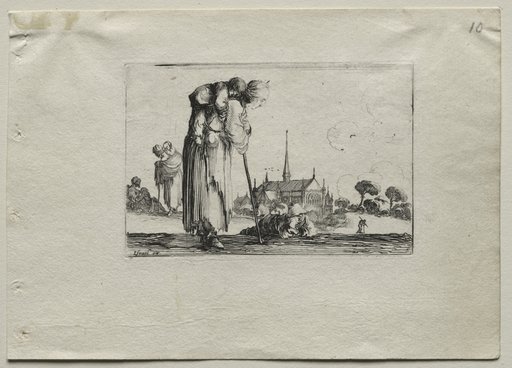 Caprices: Standing Beggar Woman Carrying a Child on her Back