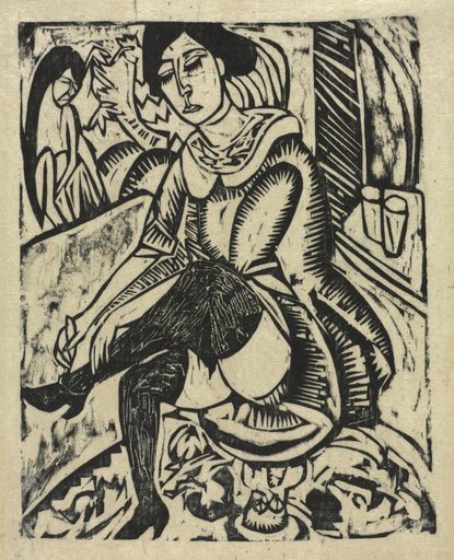 Woman Putting on Her Shoes