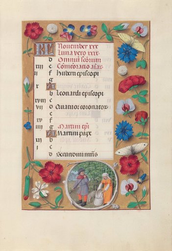 Hours of Queen Isabella the Catholic, Queen of Spain: Fol. 12r, November