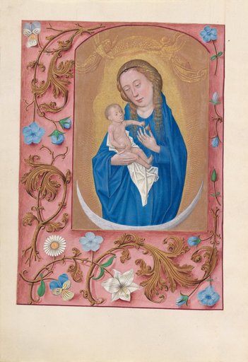 Hours of Queen Isabella the Catholic, Queen of Spain: Fol. 159v, Woman Clothed in the Sun