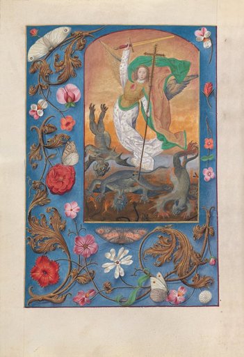 Hours of Queen Isabella the Catholic, Queen of Spain: Fol. 167v, St. Michael