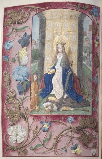 Hours of Queen Isabella the Catholic, Queen of Spain: Fol. 189v, St. Catherine