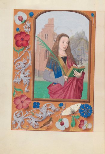 Hours of Queen Isabella the Catholic, Queen of Spain: Fol. 191v, St. Barbara