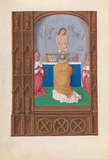 Hours of Queen Isabella the Catholic, Queen of Spain: Fol. 264v, Mass of St. Gregory