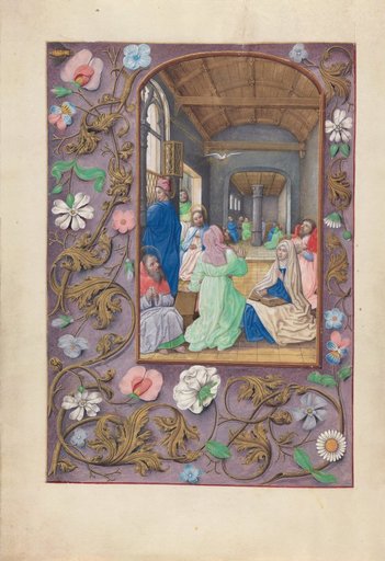 Hours of Queen Isabella the Catholic, Queen of Spain: Fol. 31v, Pentecost