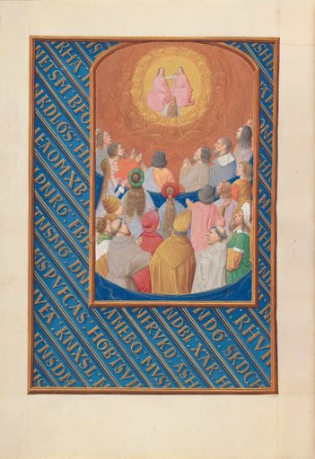 Hours of Queen Isabella the Catholic, Queen of Spain: Fol. 37v, Court of Heaven