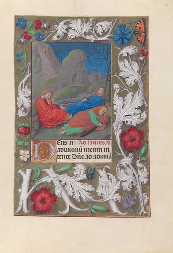 Hours of Queen Isabella the Catholic, Queen of Spain: Fol. 57r, Agony in the Garden