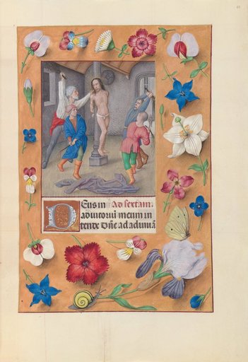 Hours of Queen Isabella the Catholic, Queen of Spain: Fol. 66r, Flagellation