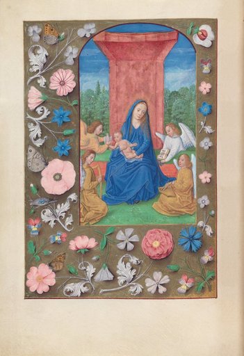 Hours of Queen Isabella the Catholic, Queen of Spain: Fol. 80v, Virgin & Christ with Angels