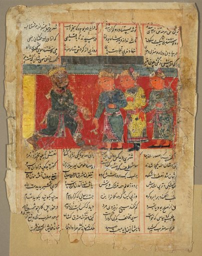 An East African King Receives Three Emissaries, from a Khamsa of Amir Khusrau Dihlavi