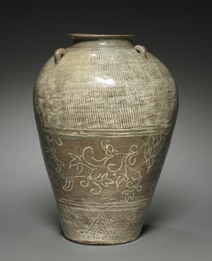 Jar with Scroll Design