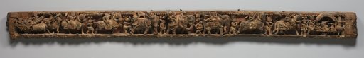 Narrative Frieze: Dignitaries in Palanquin and Bullock Cart - Architrave from a Jain Temple