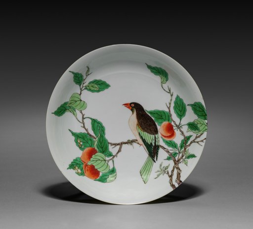 Dish with Bird on Fruit Tree Branch