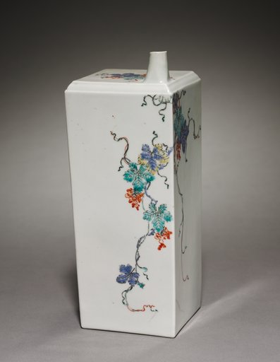 Square Bottle with Squirrel and Grapes