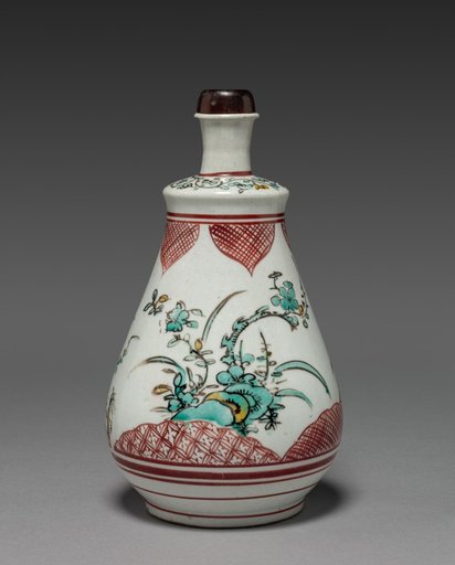 Wine Bottle with Plum and Pine Tree Design: Ko Imari Type