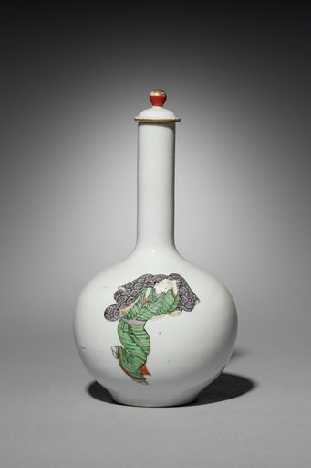 Sake Bottle with Three Figures