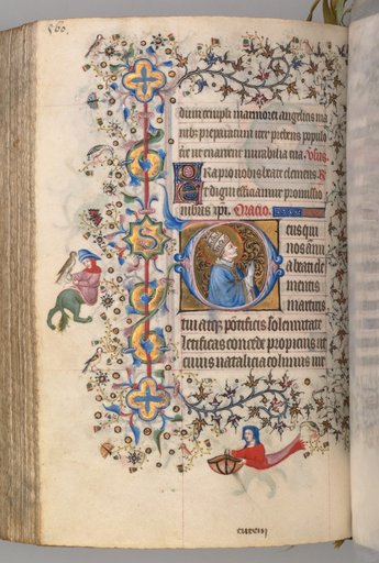 Hours of Charles the Noble, King of Navarre (1361-1425): fol. 274v, St. Clement