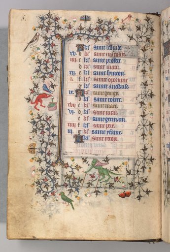 Hours of Charles the Noble, King of Navarre (1361-1425): fol. 4v, April