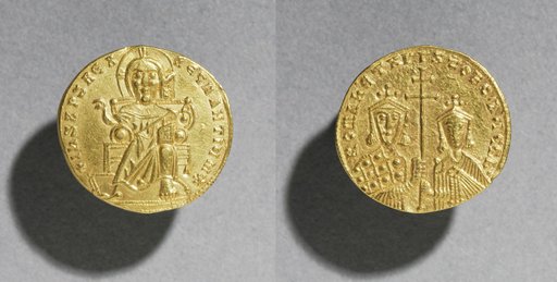 Solidus with Romanus I Lecapenus and His Son Christopher