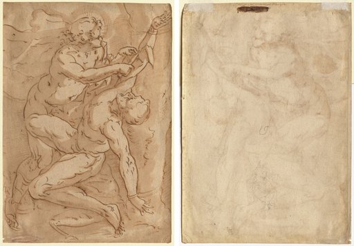 Apollo Flaying Marsyas (recto); Two Sketches of a Mother and Child (verso)