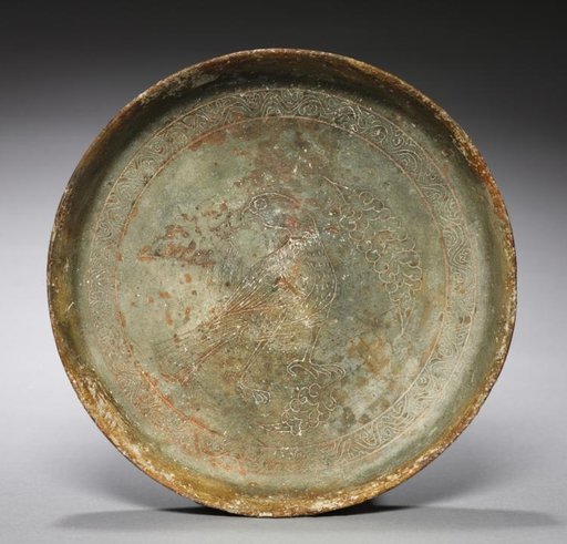 Deep Plate with Hawk and Foliage