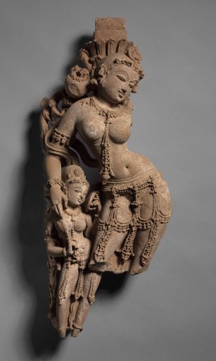 Female Tree Deity with Attendant