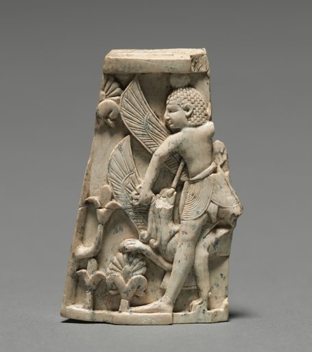 Decorative Plaque: Man; and Griffin in Combat