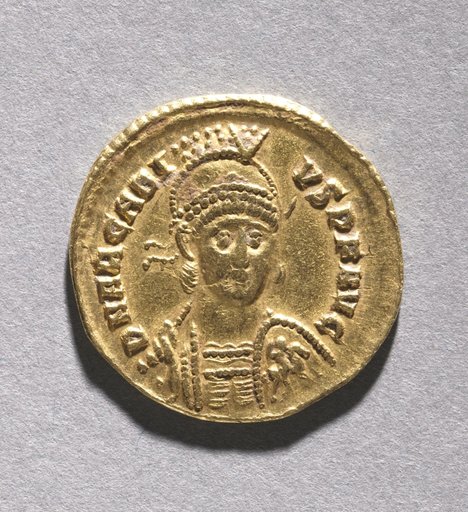 Tremissis of Honorius (obverse)