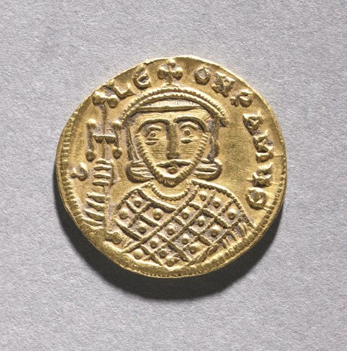 Solidus with Leo IV the Khazar and His Father Constantine V Copronymus (obverse)
