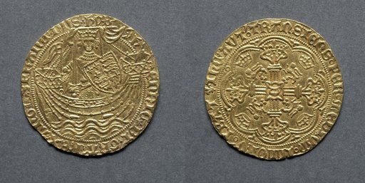 Noble: Henry VI in Ship with Shield of Arms (obverse); Ornamental Cross with Lis Terminals (reverse)