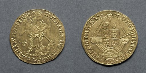 Angel: An Angel Slaying a Dragon (obverse); Ship with Shield of Arms (reverse)