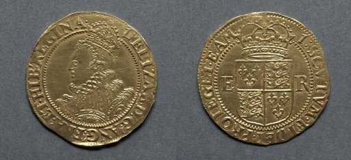 Half Pound: Elizabeth I (obverse); Crowned Shield of Arms (reverse)