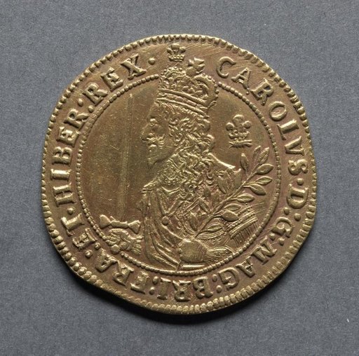 Triple Unite or Three Pound Piece: Charles I (obverse)