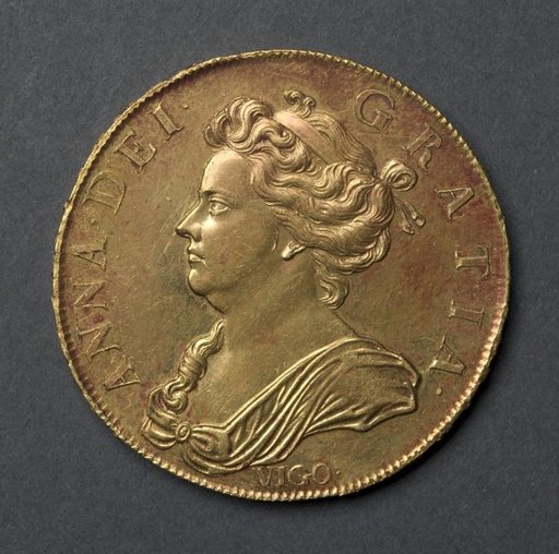 Five Guineas: Anne (obverse)