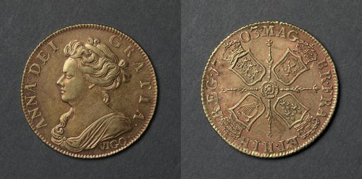 Guinea: Anne (obverse); Shields and rose (reverse)