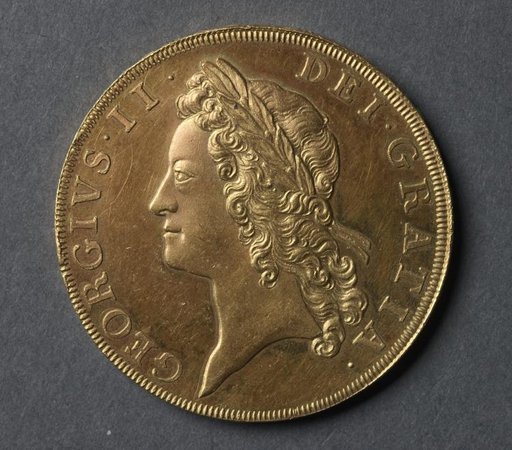 Five Guineas: George II (obverse)