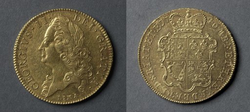 Five Guineas: George II (obverse); Shield of Arms (reverse)