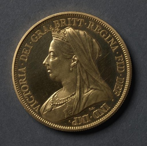 Five Pound Piece: Portrait of Queen Victoria (obverse)