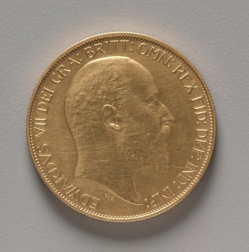 Five Pound Piece: Portrait of Edward VII (obverse)