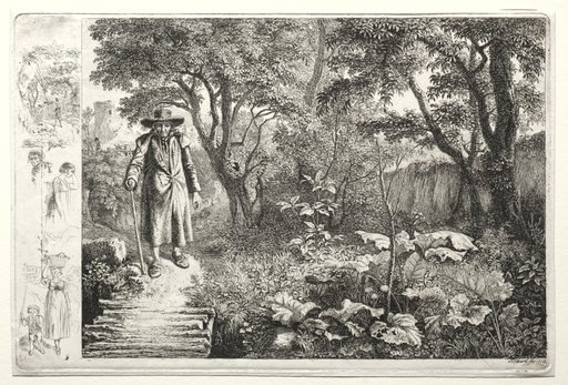 Old Man Before the Log Bridge