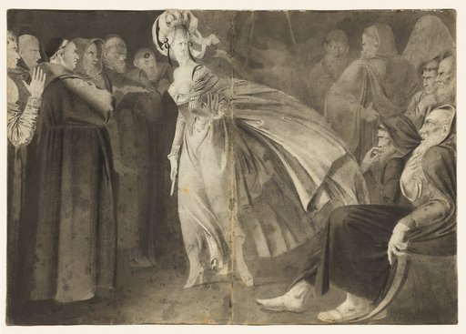 Woman Standing among the Friars (recto)