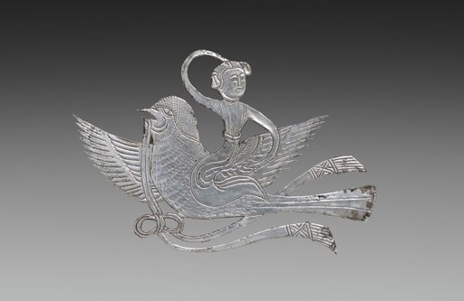 Inlay for a Mirror or Box: Lady on a Bird