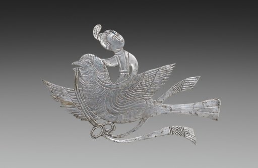 Inlay for a Mirror or Box: Lady on a Bird