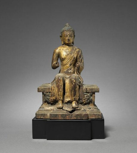 Figure of a Maitreya on a Tiered Pedestal