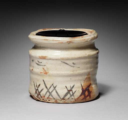 Water Container (Mizusashi) with Riverscape