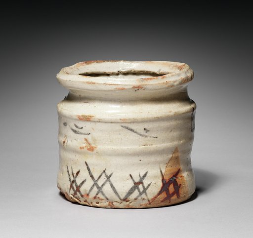 Water Container (Mizusashi) with Riverscape