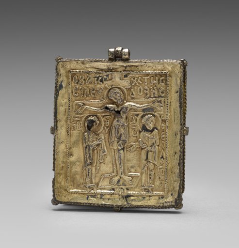 Enkolpion with the Crucifixion (front) and Saints Theodore and George (back)