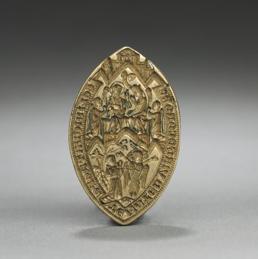 Almond-Shaped Seal: Coronation of the Virgin with a Kneeling Monk